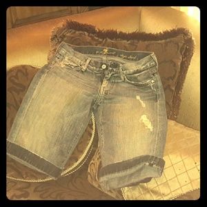 7 For All Mankind Dojo Short Distressed Shorts