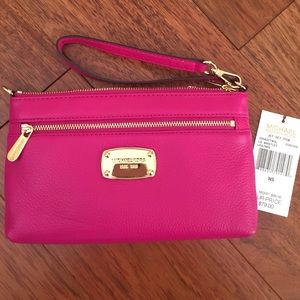 Michael Kors large leather wristlet