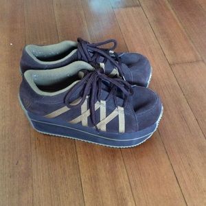 Volatile Brown and tan platform sneakers