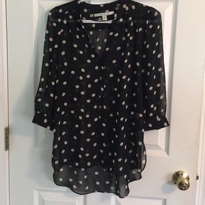 Sheer polka dot Lauren Conrad shirt