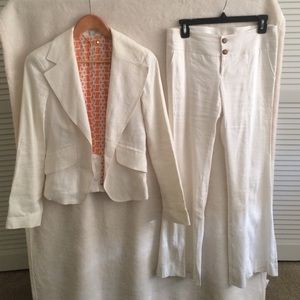 Bebe two piece linen suit.
