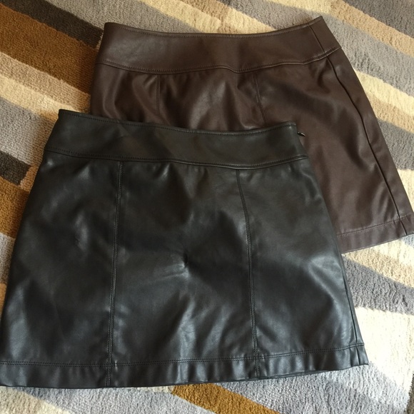 Set of pleather uniqlo skirts size 2