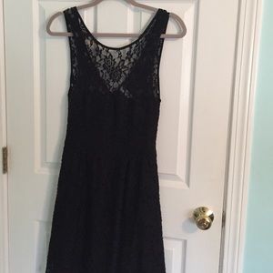 Black a little above the knee lace dress.