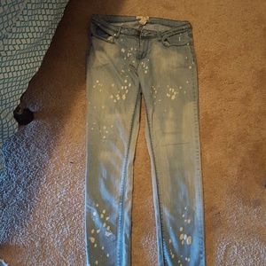 Splatter skinny jeans (jegging material)