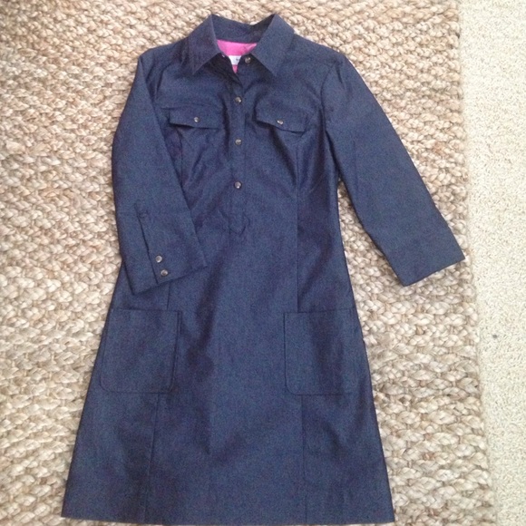 Lined denim dress
