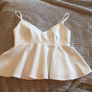 Beautiful white peplum crop top