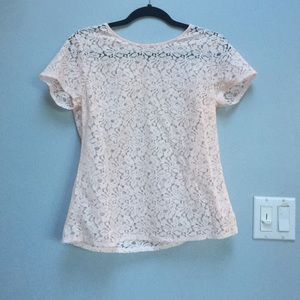 Lace shirt sleeve shirt