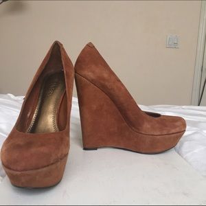 Brown wedge heels
