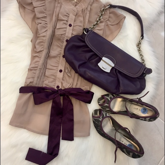 Purple Purse & Print Pumps, size 6.5 - Picture 2 of 4