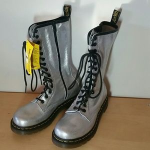 Rare Silver Doc Marten boots