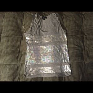 Gray Sequined Tank