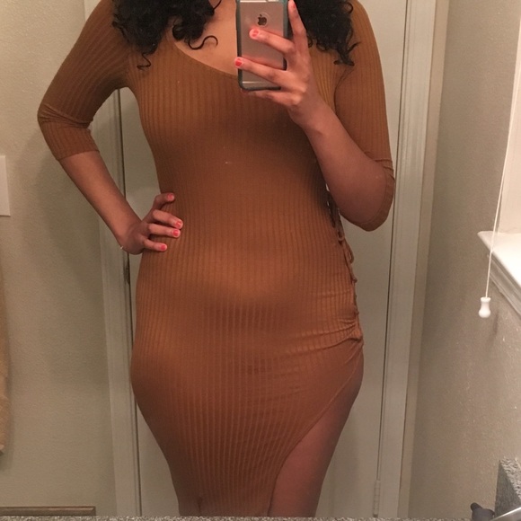 Dresses & Skirts - Mustard colored fitted dress.