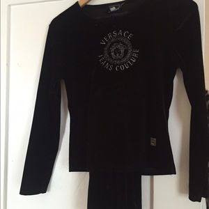 Velvet matching vintage Versace 2 piece set petit