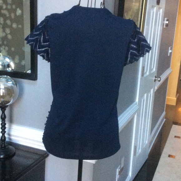 Anthropologie Navy and Silver Fun Top - Picture 2 of 3