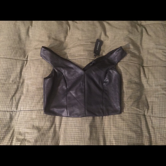 Faux Leather Crop Top Tank - Picture 1 of 2