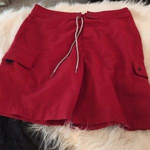 Mens red Nautica board shorts size 34
