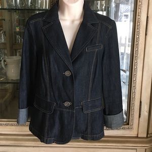 Women Ann Taylor LOFT jeans jacket stretch