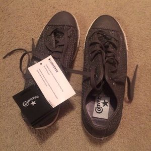 Brand New Gray Sequin Converse