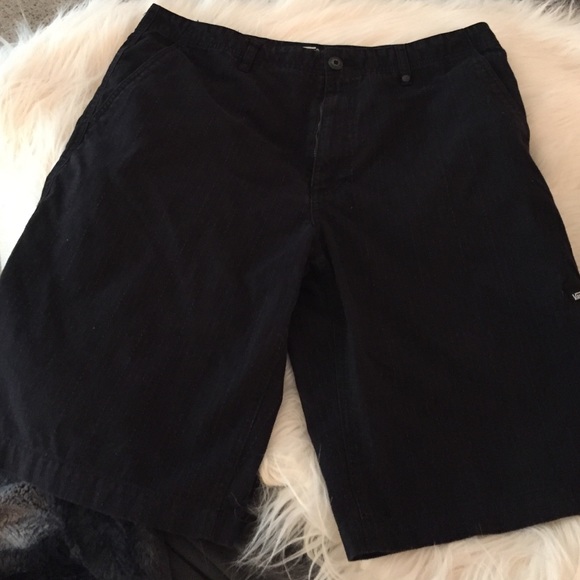 Mens vans shorts black with red threading size 34