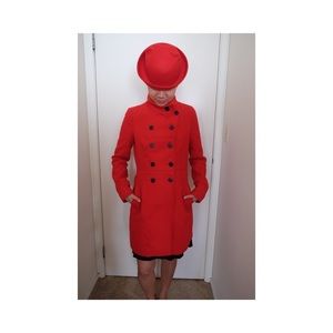 Zara red long coat