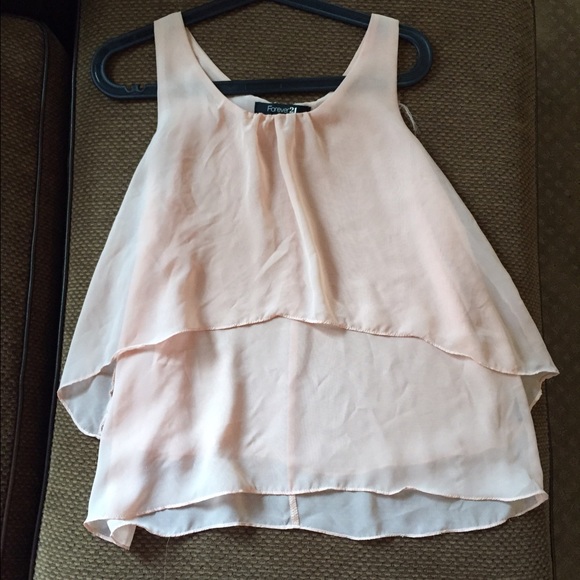sheer layered light pink tank