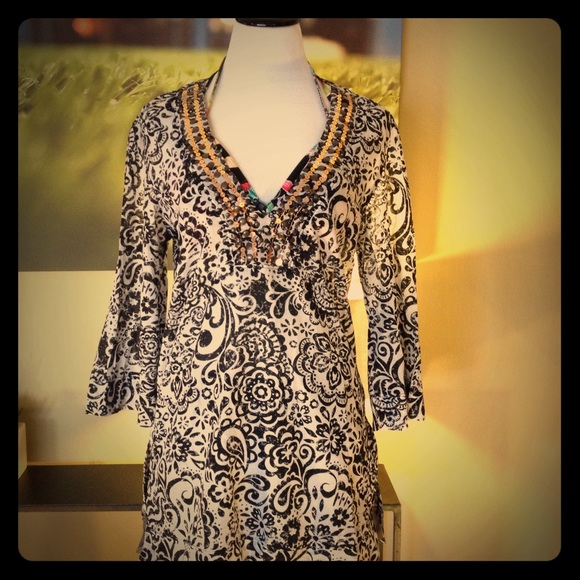 Kenneth Cole Reaction Tops - Kenneth Cole Bejeweled Tunic / Cover-up