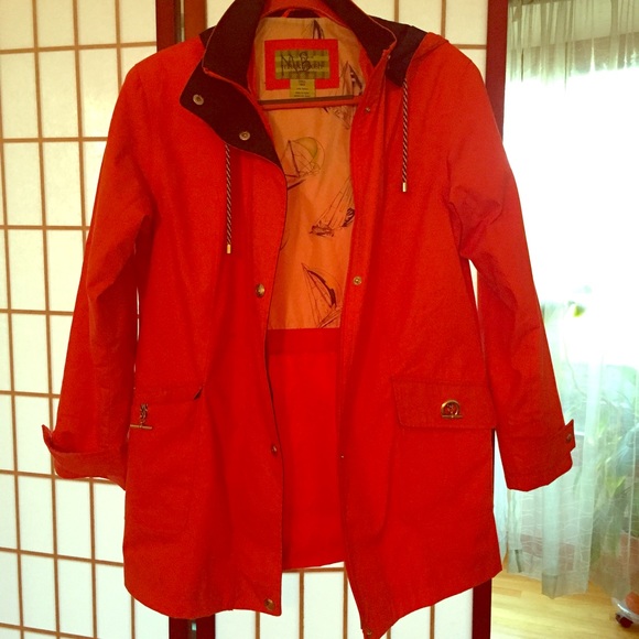 Orange and Navy Raincoat