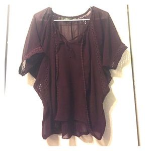 Love Stitch burgundy blouse
