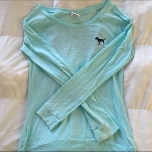 PINK Light Blue Crewneck