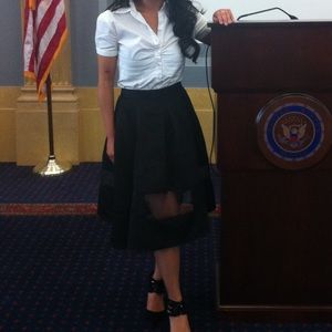 White collared short sleeve button up