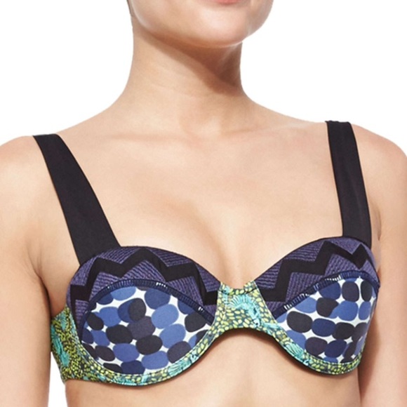 maaji blue dots reversible bikini top