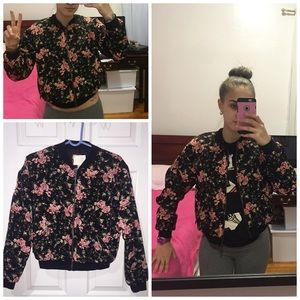 Forever 21 flower bomber jacket