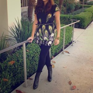 Peacock print dress / tunic
