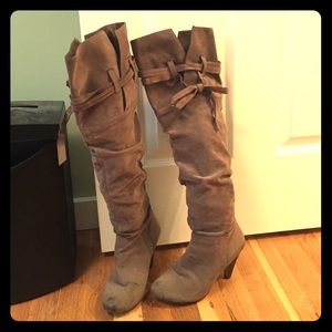 Taupe knee high boots