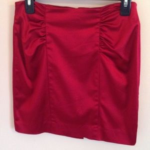 Bebe Stretch Ruched Red Skirt