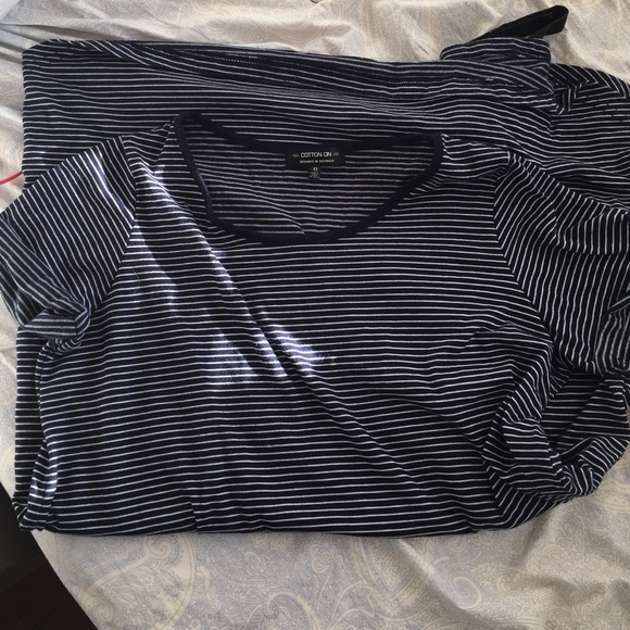 Swing navy strip t-shirt dress