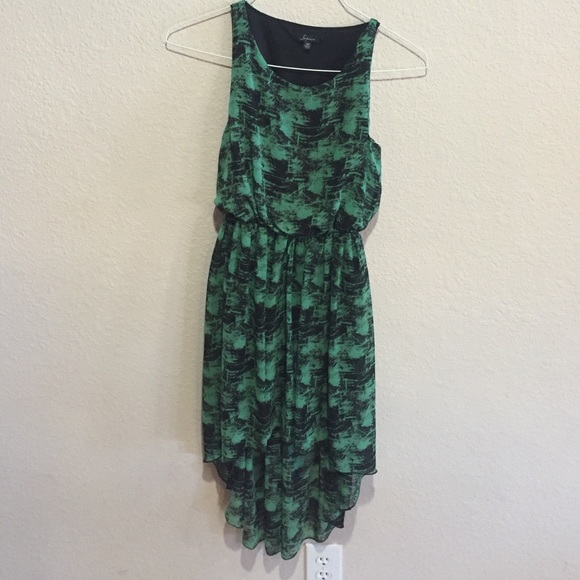 Black and green patterned Soprano high low dress - Picture 1 of 4