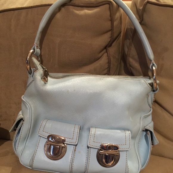 Beautiful all leather , Blue color shoulder bag
