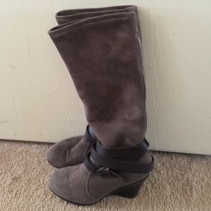 Brown suede boots