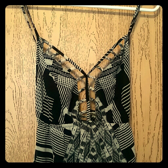 Black and Grey Maxi Dress