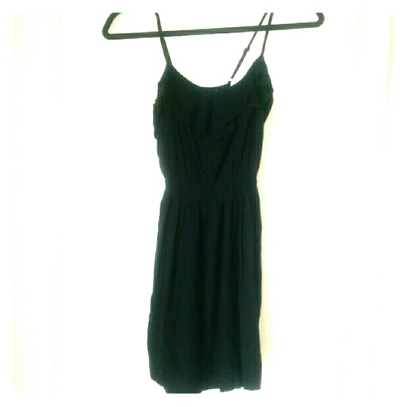 Nordstrom - Black Adjust. Spaghetti Strap Dress