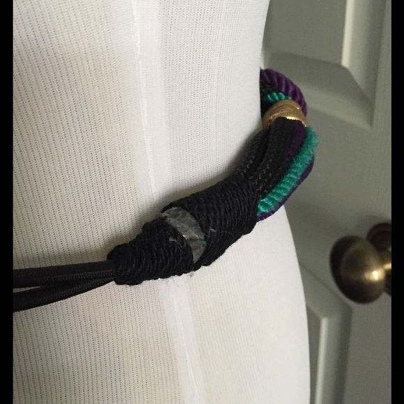 PURPLE/GREEN/BLACK STRETCH BELT - Picture 3 of 3