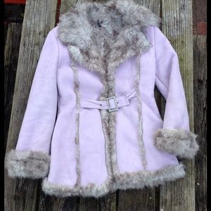 Vintage Faux Suede & Fur Coat