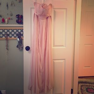 Petal pink "Versa" mesh dress, David's Bridal