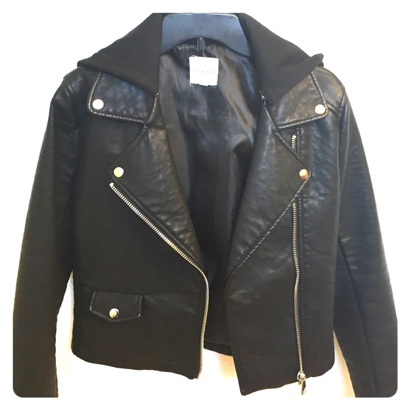 silence + noise Jackets & Blazers - Silence + Noise Pebbled Vegan Leather Moto Jacket