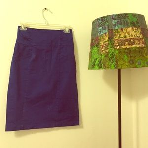Blue pencil skirt