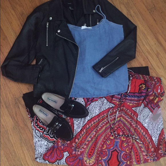 NWT Forever 21 Boho Scroll Print Maxi Skirt