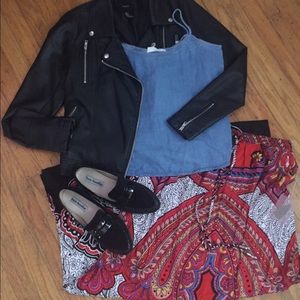 NWT Forever 21 Boho Scroll Print Maxi Skirt