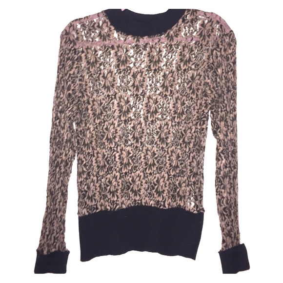 Tan and Black Lace Shirt