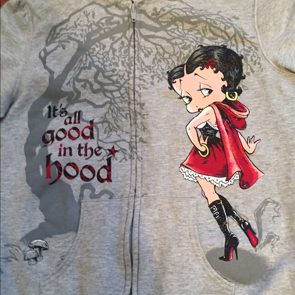 Betty Boop zip up hoodie "all good in the hood"
